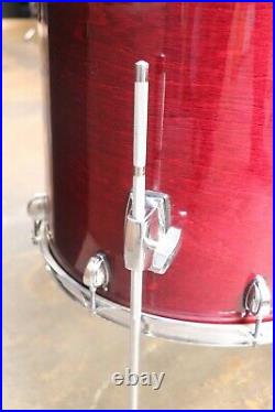 Premier 6pc Artist Birch Drum Set Transparent Cherry Red Lacquer 1990's
