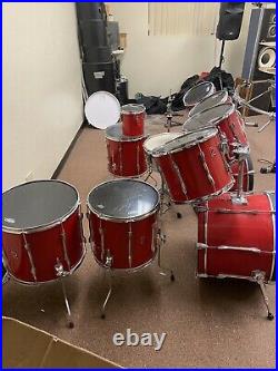 Premier APK 11 Piece Drum Set WITH Cases/Bags Vintage-Red-FREE Shipping