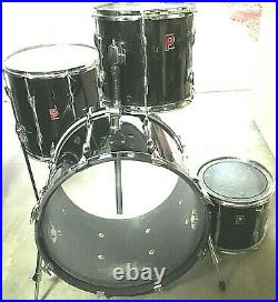 Premier-APK-4 Drum Set / Drum Kit / Shell Pack Liquid Black Vintage (1990)