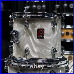 Premier APK Series 4 Piece Drum Set White Satin Flame 10/12/14/22