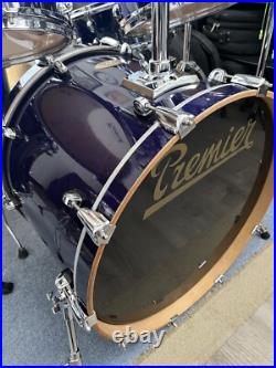Premier Artist Maple 90s-Blue Lacquer 5 pc. (UK Built) drum set Beautiful Cond Premier Artist Maple 90s-Blue Lacquer 5 pc. (UK Built) drum set Beautiful Cond