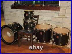 Premier Artist Maple in striking black 5 pc. (UK Built) drum set Good condition