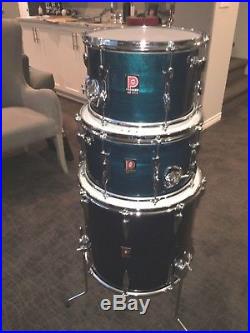 Premier B303 4 Piece Vintage Drum Set. Beautiful Aqua Shimmer