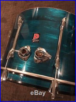 Premier B303 4 Piece Vintage Drum Set. Beautiful Aqua Shimmer