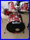 Premier-Genista-90s-Red-Sparkle-Lacquer-Drum-Set-Birch-Made-in-England-01-up