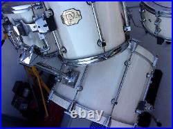 Premier Signia Maple 5pc Drum Set Pearl White 24 Bass 12 13 16 Tom 14 Snare