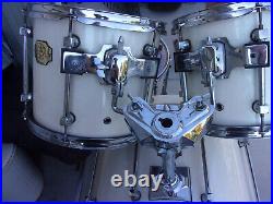 Premier Signia Maple 5pc Drum Set Pearl White 24 Bass 12 13 16 Tom 14 Snare