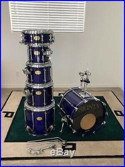 Premier Signia Maple 6 Piece Drum Set Made in England Sapphire Blue
