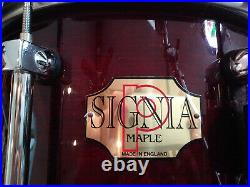 Premier Signia cherry maple drum set, Roadrunner Paiste UFIP, Yamaha, Pearl snare