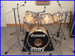 Professional 1990's 6 piece Ludwig natural maple drum set