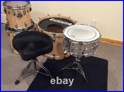 Professional 1990's 6 piece Ludwig natural maple drum set