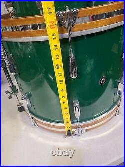 Q Drum Co. Green 3 Piece Drum Set Made In Los Angeles