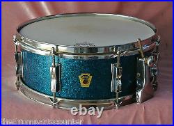 RARE 1959 LUDWIG BUDDY RICH BLUE SPARKLE SUPER CLASSIC SNARE DRUM for SET #M623