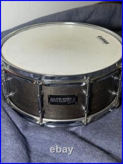RARE Battlefield Drum Company BFD 5.5x14 Snare Drum Dated 2010 Stained Maple