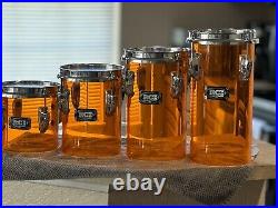 RCI Ludwig Amber Vistalite Octabons 4 pc 6 x 6,8,10,12 Acrylic With LP Claws