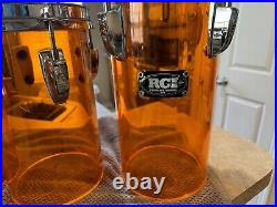 RCI Ludwig Amber Vistalite Octabons 4 pc 6 x 6,8,10,12 Acrylic With LP Claws