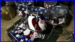 RCI Super Duty Spirit Of America Vistalite Drum Set Kit Throne Starlite withvideo