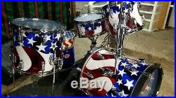 RCI Super Duty Spirit Of America Vistalite Drum Set Kit Throne Starlite withvideo