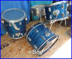 ROGER'S ROGERS BLUE ONYX DRUM SET With DYNASONIC SNARE HOLIDAY CLEVELAND OH