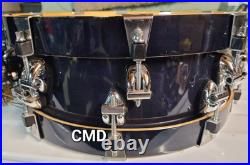 Rare 90s Ayotte 5x14 Wood Hoop Lacquered Snare Drum Maple 10 Lug Canada Rering