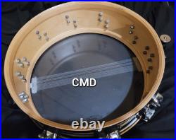 Rare 90s Ayotte 5x14 Wood Hoop Lacquered Snare Drum Maple 10 Lug Canada Rering