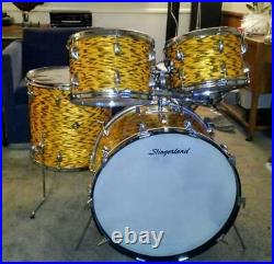 Rare Slingerland Vintage YELLOW TIGER PEARL Drum Set 1969