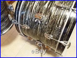 Rare Vintage Ludwig 60s 12/14/20 Black Oyster Pearl Downbeat Drumset 1966 Ringo