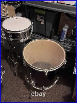 Red pearl drum set used