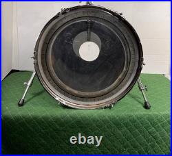 Reuther 20 Silver BASS DRUM Percussion See Details as is