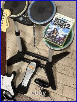 Rock Band 2 Full Set (Game, Guitar, Drums, Sticks, Mic, Pedal) Works Perfect