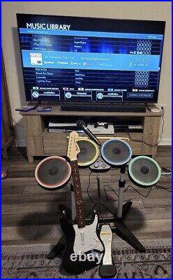 Rock Band 4 PS4 PS5 Band Kit Bundle Guitar Drums Game Mic Band In A Box Tested