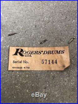 Rogers 5 Piece Drumset With Dynasonic Snare Drum Sept 1972 Fullerton Ca USA