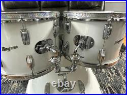 Rogers 70's Script Badge 4pc Drum Set Very Nice White