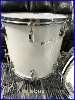 Rogers 70's Script Badge 4pc Drum Set Very Nice White