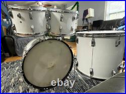 Rogers 70's Script Badge 4pc Drum Set Very Nice White