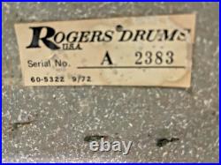 Rogers 70's Script Badge 4pc Drum Set Very Nice White