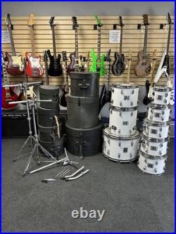 Rogers Big R New England White Drum Set Kit 8/10/12/13/14/15/16/22 & Cases #2644