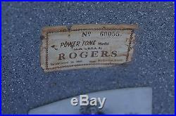 Rogers Drum Set Fullerton Era Blue Sparkle Reraps with Vintage Rogers Cases