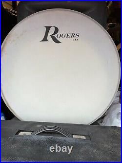 Rogers Drums Drum Black Set Huge 9pc Double Bass Stands Pedal Zildjian Paiste Lp
