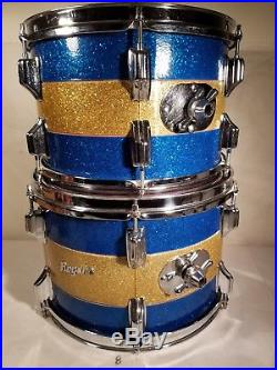 Rogers MULTICOLOR Londoner Drum Set Dynasonic snare canister throne wood