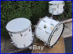 Rogers Swivomatic 3pcs 13 16 22 Drum Set New England White Roy Burns 1972