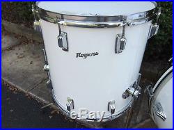 Rogers Swivomatic 3pcs 13 16 22 Drum Set New England White Roy Burns 1972