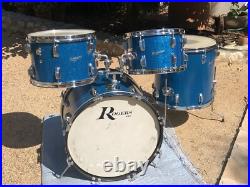 Rogers Vintage Holiday Blue Sparkle Drum Set Dayton, Oh 12, 13, 16, 20 One Owner