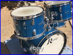 Rogers Vintage Holiday Blue Sparkle Drum Set Dayton, Oh 12, 13, 16, 20 One Owner