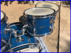 Rogers Vintage Holiday Blue Sparkle Drum Set Dayton, Oh 12, 13, 16, 20 One Owner