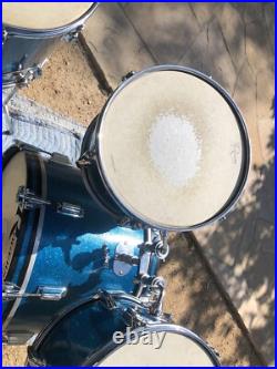 Rogers Vintage Holiday Blue Sparkle Drum Set Dayton, Oh 12, 13, 16, 20 One Owner