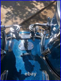 Rogers Vintage Holiday Blue Sparkle Drum Set Dayton, Oh 12, 13, 16, 20 One Owner