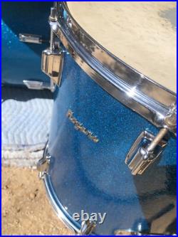 Rogers Vintage Holiday Blue Sparkle Drum Set Dayton, Oh 12, 13, 16, 20 One Owner