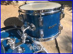 Rogers Vintage Holiday Blue Sparkle Drum Set Dayton, Oh 12, 13, 16, 20 One Owner