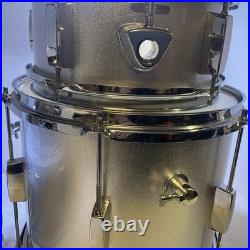 Rogue 5-Piece Complete Drum Set Silver Metallic RGD0520 Slightly Used